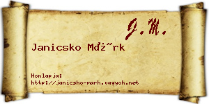 Janicsko Márk névjegykártya